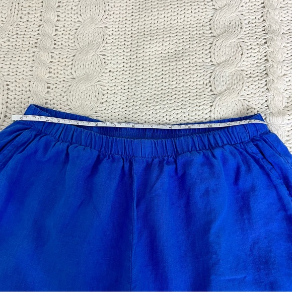 Flax Blue Wide Leg Pants Relaxed Fit - Picture 9 of 12